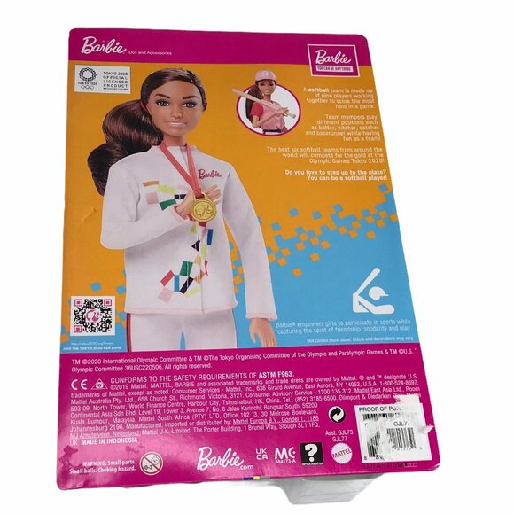 New Barbie Olympics Softball Doll 2021 Tokyo - Picture 3 of 5